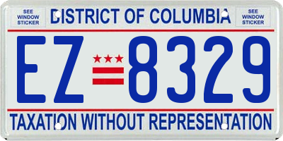 DC license plate EZ8329