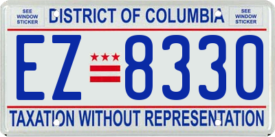 DC license plate EZ8330