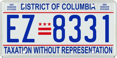 DC license plate EZ8331