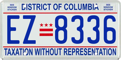 DC license plate EZ8336