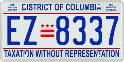 DC license plate EZ8337