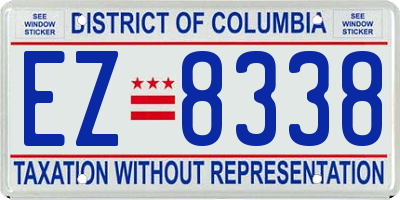 DC license plate EZ8338