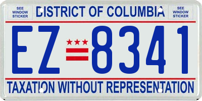 DC license plate EZ8341