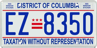 DC license plate EZ8350