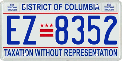 DC license plate EZ8352