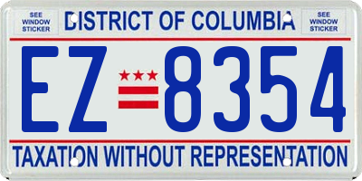 DC license plate EZ8354