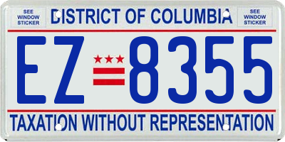 DC license plate EZ8355