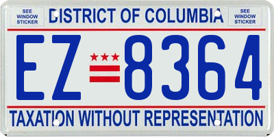 DC license plate EZ8364