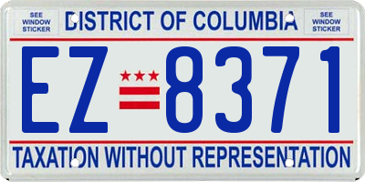 DC license plate EZ8371