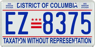 DC license plate EZ8375