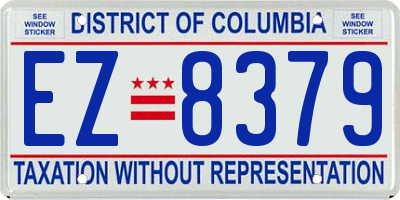 DC license plate EZ8379