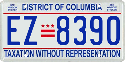 DC license plate EZ8390