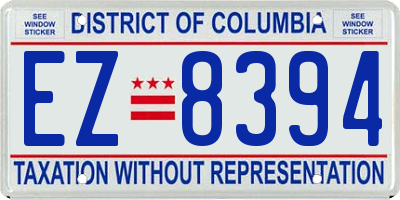 DC license plate EZ8394