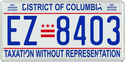 DC license plate EZ8403