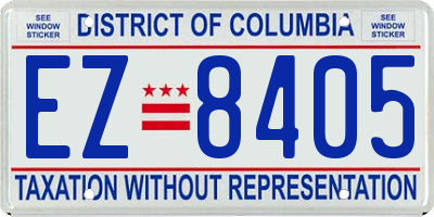 DC license plate EZ8405