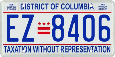 DC license plate EZ8406