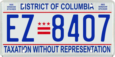 DC license plate EZ8407