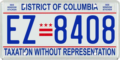 DC license plate EZ8408