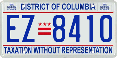 DC license plate EZ8410