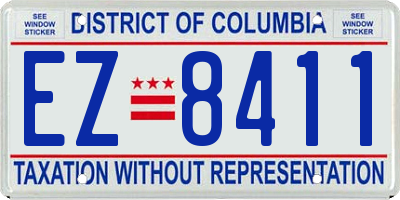 DC license plate EZ8411