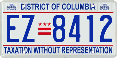 DC license plate EZ8412