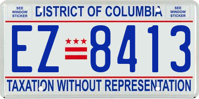 DC license plate EZ8413