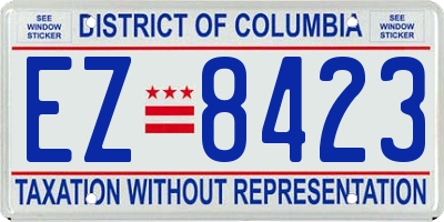 DC license plate EZ8423