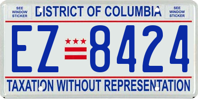 DC license plate EZ8424