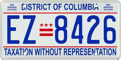 DC license plate EZ8426