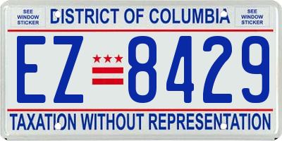 DC license plate EZ8429