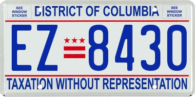 DC license plate EZ8430