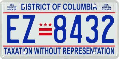 DC license plate EZ8432