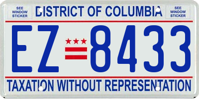 DC license plate EZ8433