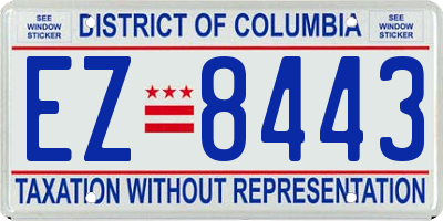 DC license plate EZ8443