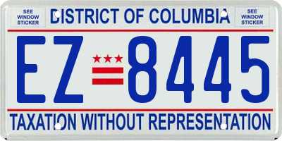 DC license plate EZ8445