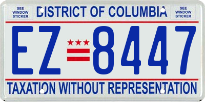 DC license plate EZ8447