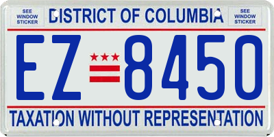 DC license plate EZ8450