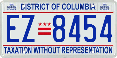 DC license plate EZ8454