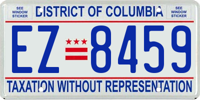 DC license plate EZ8459