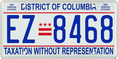 DC license plate EZ8468