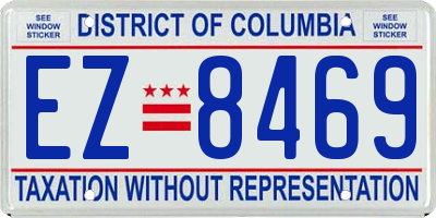 DC license plate EZ8469