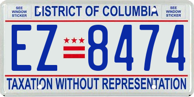 DC license plate EZ8474