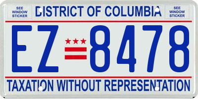 DC license plate EZ8478