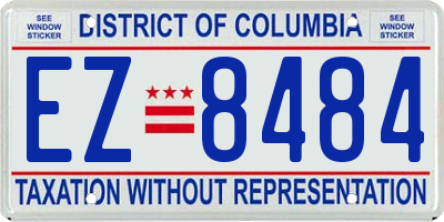 DC license plate EZ8484