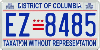 DC license plate EZ8485