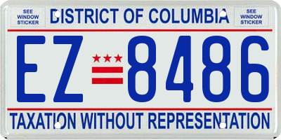 DC license plate EZ8486