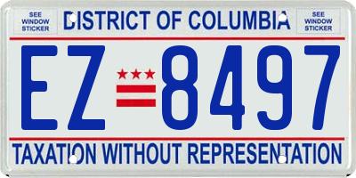 DC license plate EZ8497