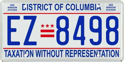 DC license plate EZ8498