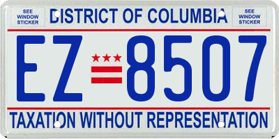 DC license plate EZ8507