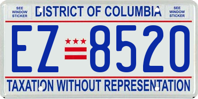 DC license plate EZ8520